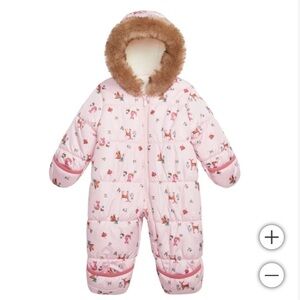 Carter’s Pink Baby Snowsuit with Fur trim hood